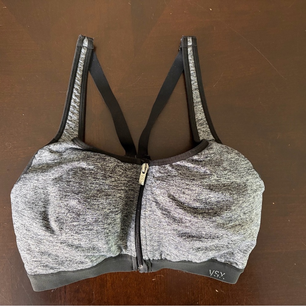 Victoria's Secret Gray Front-Zip Sports Bra